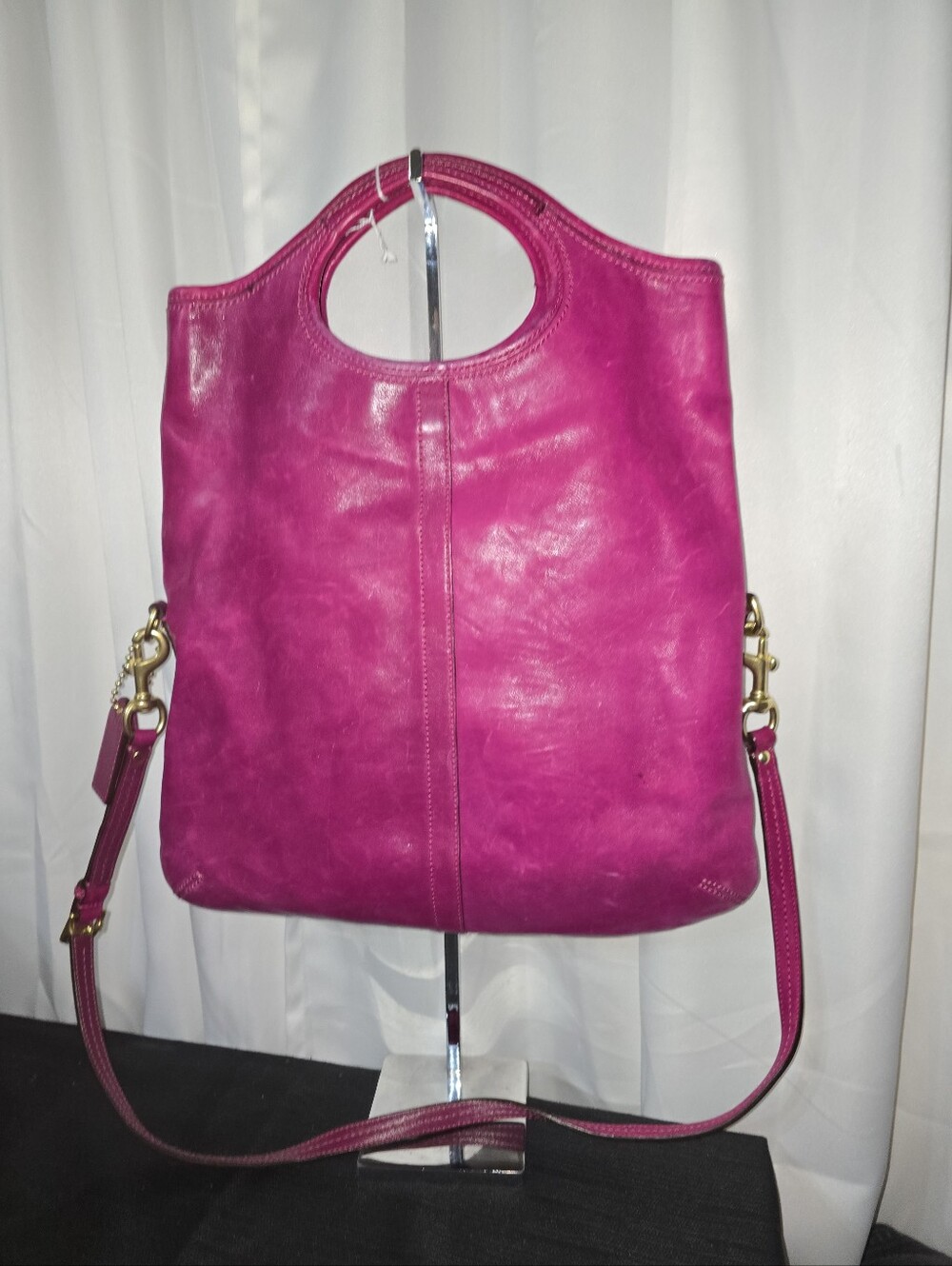 COACH 12250 Vintage Leather Circle-Handle Satchel/handbag Bag - Picture 2 of 13